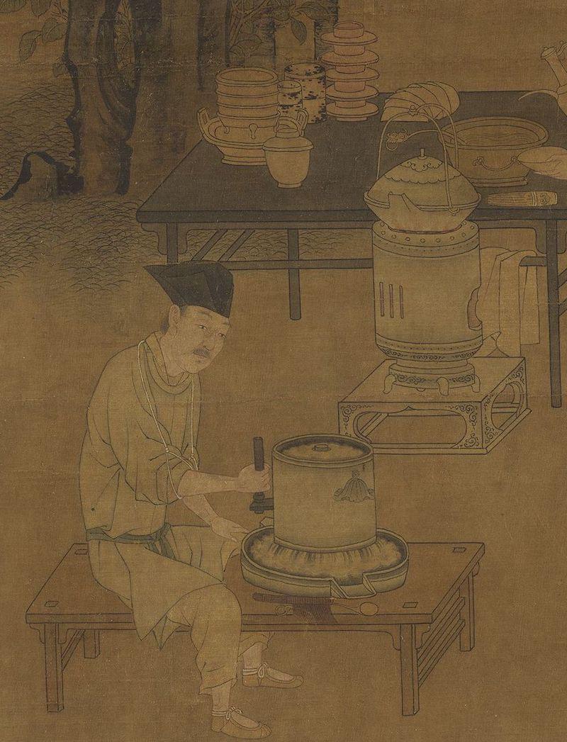 重拾“围炉煮茶”文化，一起看看故宫藏画里的“围炉煮茶”[精制钢围炉茶桌](图3)